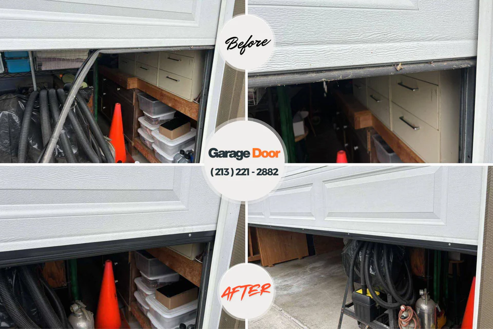 Before and after: garage door repair Scottsville, NY